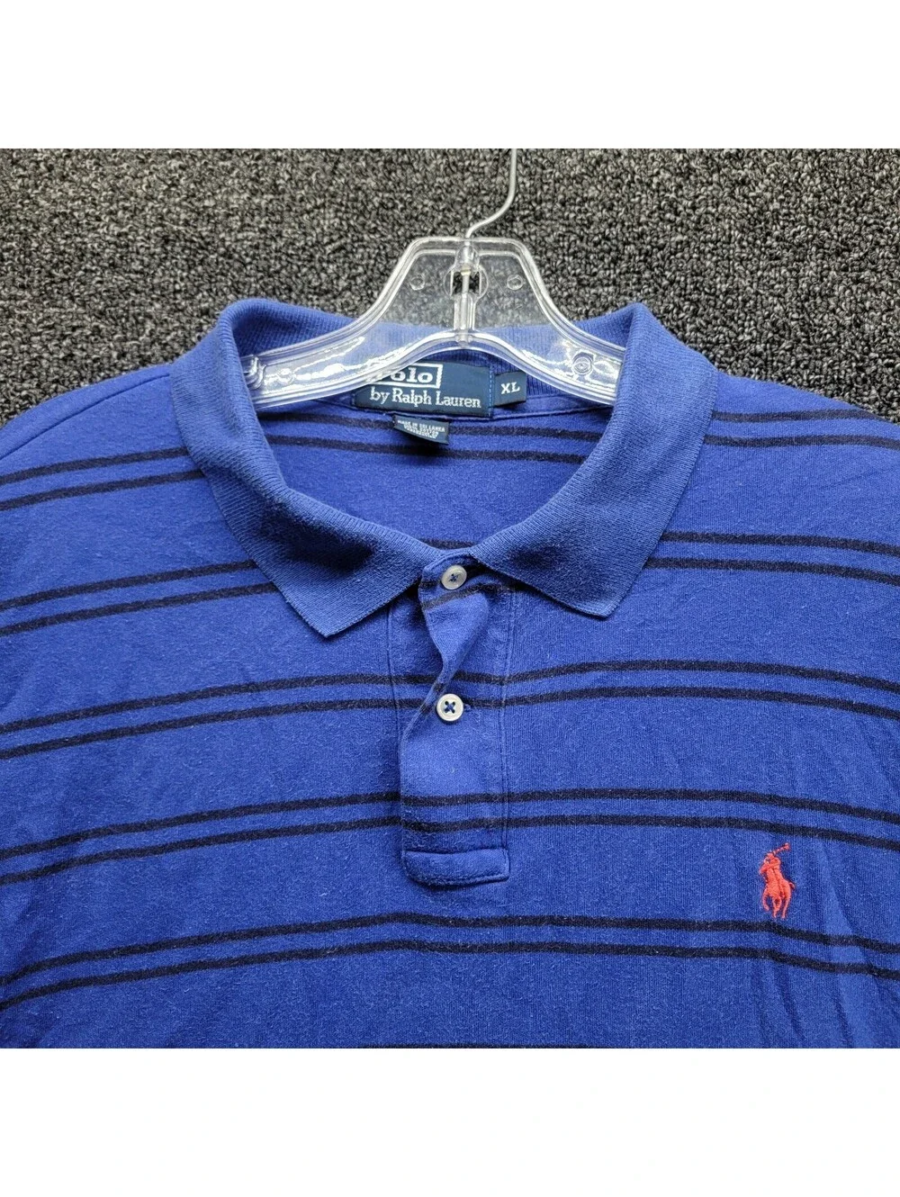 Vtg Polo Ralph Lauren Men’s Sz XL Polo Shirt Blue/Black Striped